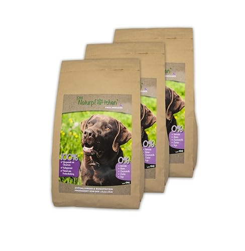 Naturpfötchen Freilandgans - 100% kaltgepresst- hergestellt von der Markus Mühle - umweltbewusst - Premium Hundetrockenfutter (3x5kg) von Naturpfötchen