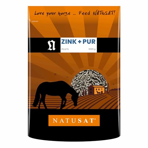 NATUSAT Zink Pur Pellets - Pferdefellwechsel, Pferdehaut, Pferdehufe, Ergänzungsfutter für Pferde (3 kg) von Natusat