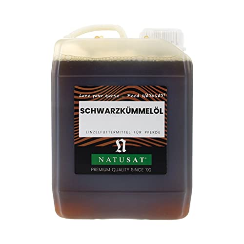 Natusat 2,5L Ägyptisches Premium Schwarzkümmelöl kaltgepresst & 100% rein Nigella Sativa Für Pferde Hunde Kleintiere von Natusat