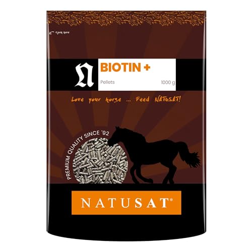 NATUSAT Biotin Pellets - Ergänzungsfutter für Pferde - Versorgung bei Mauke, Fellwechsel und Hufproblemen (3 kg) von Natusat