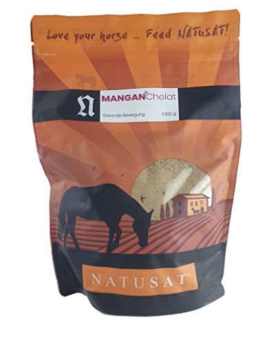 Natusat Mangan Chelat Pulver 1000 g - Ergänzungsfutter für Pferde, Muskel-, Gelenkunterstützung oder Übersäuerungserscheinungen von Natusat