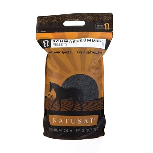 Natusat Schwarzkümmelöl Pellets 5 kg - Für Pferde, Hunde und Nagetiere - Optimale Versorgung beim Fellwechsel, Immunsystem von Natusat