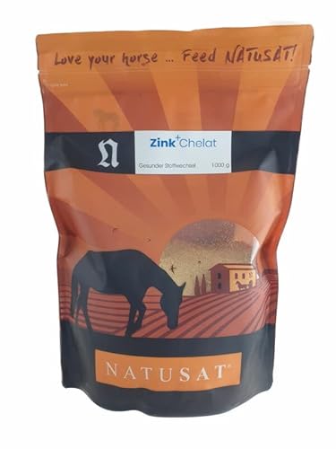 Natusat Zink Chelat Pulver 1000 g | Ergänzungsfutter für Pferde | Fellwechsel von Natusat