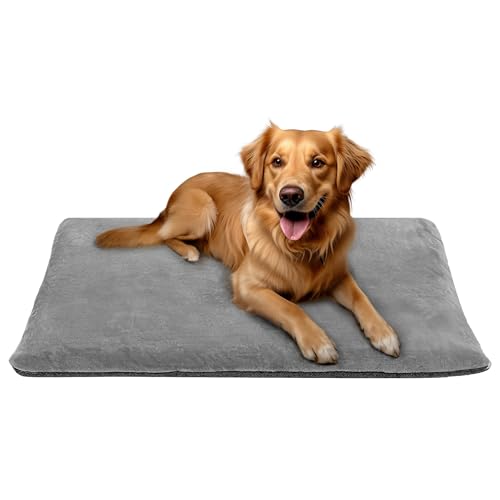 Navaris Thermo Hundedecke und Katzendecke - Hundedecke Hundematte flauschig 100 x 70 cm - Thermal Kuscheldecke für Hunde und Katzen - thermische Decke Hund - Grau von Navaris