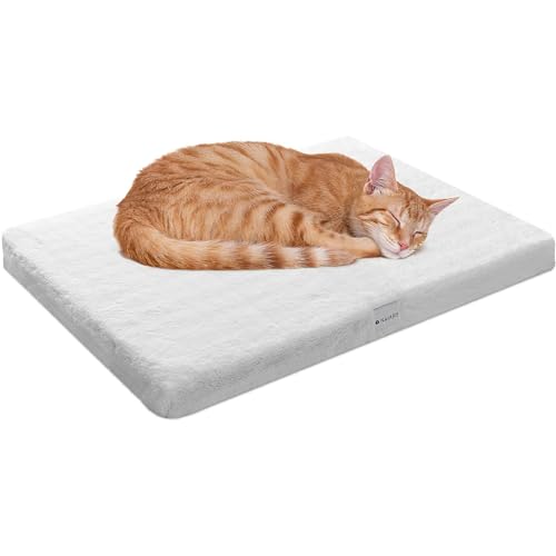 Navaris selbstheizende Decke für Katzen und Hunde - 60x45x4cm Wärmematte Wärmedecke flauschig weich - Thermodecke mit Reißverschluss und abnehmbarem Bezug - Weiß von Navaris