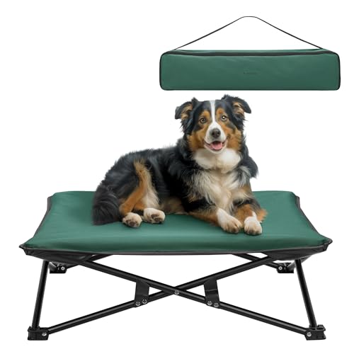 Navaris tragbares Hundebett - Reisebett für Hunde - Tragbares Haustierbett - Campingbett Hunde - Campingbett Haustier - Inklusive Tragetasche - Waschbar - Bis zu 15 kg von Navaris