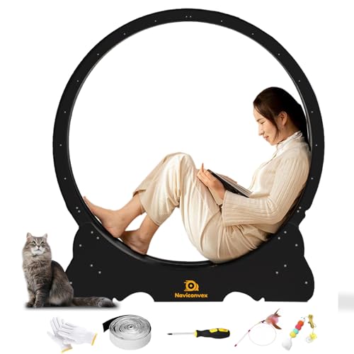 Naviconvex katzenlaufrad 113 cm laufrad Katze Laufen super leise Katzen laufrad laufrad für Katzen laufrad Katze katzenrad Laufrad Katze XL katzenlaufrad Indoor Katzenlaufrad XL von Naviconvex