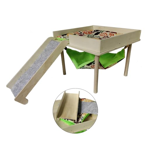 Holz Kletterplattform für Meerschweinchen Streifenhörnchen Naturholz Spiel Versteck Schloss Spielzeug für Meerschweinchen Hamster Hamsterhütte Hütte Indoor Hamster Hütte Holz von Navna