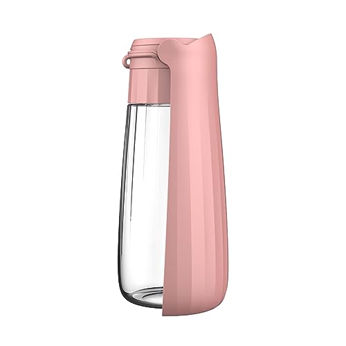 Navna Hundewasserflasche, 550 ml, faltbarer Wasserspender, auslaufsicher, tragbare Haustier-Wasserflasche für Spaziergänge, Wandern, Reisen, Spaziergänge im Freien (Rosa, L) von Navna