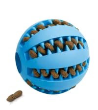 Navoys Interaktiver Leckerli-Spender Hundeball - Hunde-Puzzle-Spielzeug, das Langeweile reduziert, Blau 7 cm Gummiball für Welpen und Hunde, Zahnreinigung, Leckerli-Spenderball, Anreicherungsspielzeug von Navoys