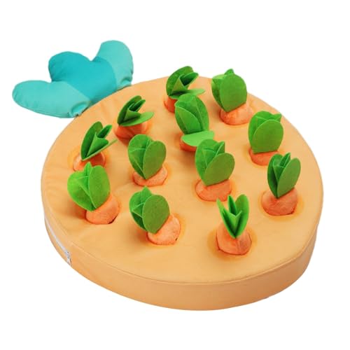 Nbbwwu Karotten-Schnüffelmatte für Hunde – Schnüffel-Pad, interaktives Spielzeug für Hunde, Kau-Puzzle, Haustierspielzeug, interaktives Plüschspielzeug für kleine, mittelgroße und große Hunde von Nbbwwu