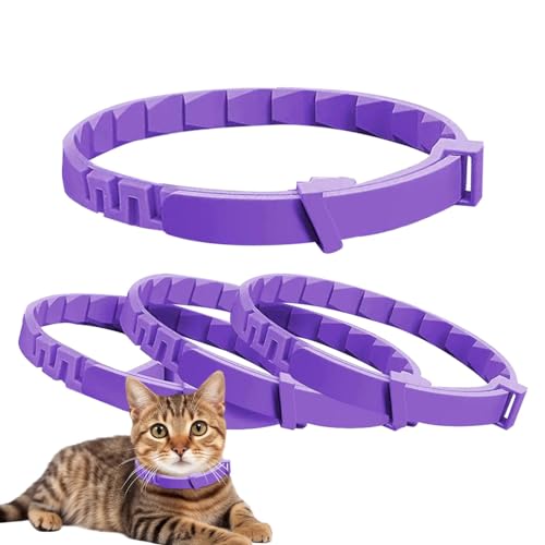 Nbbwwu Katzen-Pheromon-Halsband, entspannendes Katzen-Pheromon-Halsband, Stressabbau, beruhigendes Halsband mit Langzeiteffekt, verstellbares Set, um Stress von Katzen zu lindern von Nbbwwu