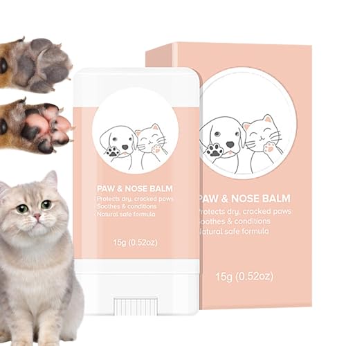 Nbbwwu Pfotenbalsam für Katzen, Pfoten-Schnullerbalsam - 15g Hundepfotenschutz - Revitalisierende Feuchtigkeitscreme für Katzenpfoten gegen, Sand, Schnee, spendet Feuchtigkeit und beruhigt gereizte von Nbbwwu