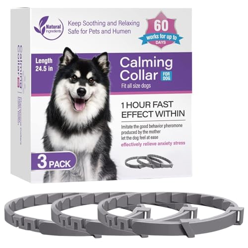 Nbbwwu Pheromon-Halsbänder für Hunde, entspannendes Halsband, 62,5 cm Länge, verstellbar, beruhigendes Hundehalsband, hält 60 Tage, lindert schlechtes Verhalten von Nbbwwu