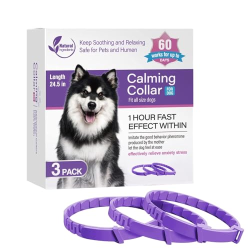 Nbbwwu Pheromon-Halsband für Hunde, entspannendes Haustier-Halsband, 62,5 cm Länge, verstellbar, beruhigendes Hundehalsband, hält 60 Tage, lindert schlechtes Verhalten von Nbbwwu