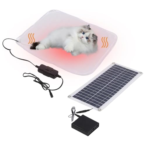 Nbbwwu Solar-Heizkissen für Hunde, solarbeheiztes Hundebett | 100 W wasserdichtes Haustier-Heizkissen | Extra warmes Thermo-Haustier-Pad, beheiztes Hunde- und Katzenbett für den Außenbereich, beheizte von Nbbwwu