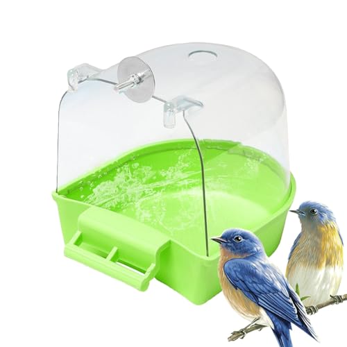 Nbbwwu Transparente Badewannenbox für Papageien – Vogelbadewanne | Sittich-Vogelkäfig-Zubehör, Käfig-Baderohr-Duschbox, Papageien-Bad-Duschbox, Schüssel für Nymphensittiche, Papageien, Wellensittiche von Nbbwwu