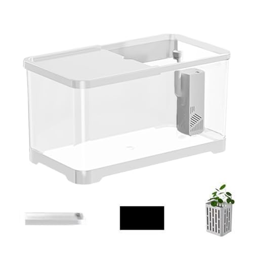 Aquarium, dekoratives Goldfisch-Aquarium-Starter-Set, Goldfischtank, kleines Betta-Fischtank, kleines Aquarium, Salzwasser-Aquarium-Set, vielseitiges Aquarium für Quallen, Guppy-Garnelen von Nbhuiakl