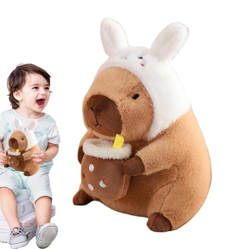 Capybara Plüsch - Niedliche Capybara-Kuscheltiere,Abnehmbare Kopfbedeckung, Bezauberndes Capybara-Plüschtier für Erwachsene, Kinder und Mädchen, weiche Tiere von Nbhuiakl