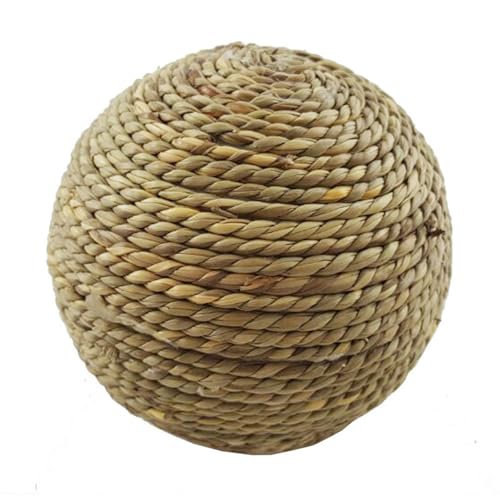 Haustier-Zahnknirschball, natürlicher Spielzeugball, 6 cm, natürlicher Grasball, Vogel, Papageien, Meerschweinchen, Spielzeug zur Zahnreinigung, Tierbedarf von Nbhuiakl