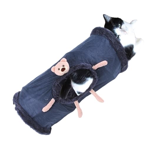 Katzen-Tunnelspielzeug, großes Katzen-Tunnelbett – Kätzchen, großes Bett Tunnel mit Türspion | Spielrohr aus weichem Fleece für Katzen, Indoor-Spielzeug für Kaninchen, Kätzchen, Frettchen, Ch von Nbhuiakl