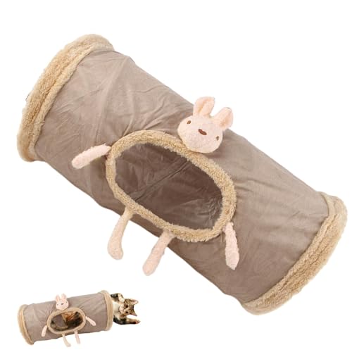 Katzen-Tunnelspielzeug, großes Katzen-Tunnelbett – Kätzchen, großes Bett Tunnel mit Türspion | Spielrohr aus weichem Fleece für Katzen, Indoor-Spielzeug für Kaninchen, Kätzchen, Frettchen, Ch von Nbhuiakl