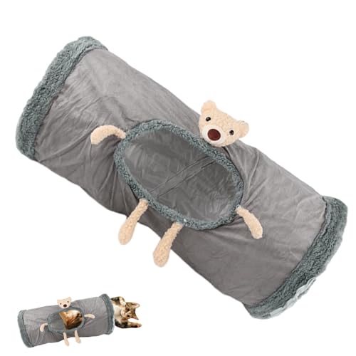 Katzen-Tunnelspielzeug, großes Katzen-Tunnelbett – Kätzchen, großes Bett Tunnel mit Türspion | Spielrohr aus weichem Fleece für Katzen, Indoor-Spielzeug für Kaninchen, Kätzchen, Frettchen, Ch von Nbhuiakl