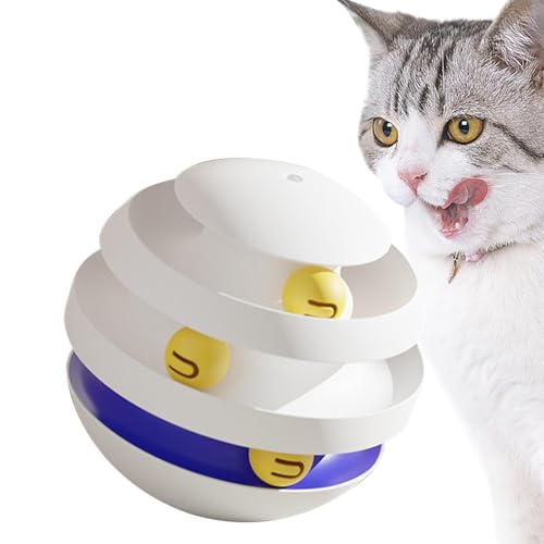 Katzenspielzeug Ball | 3-lagiges Katzenspielzeug | Übung Stimulationsspielzeug für Katzen, lustiges Katzenspielzeug für Training, Energieverbrauch, Tiere d von Nbhuiakl