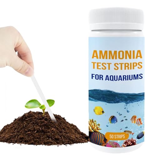 Nbhuiakl Ammoniak-Teststreifen für Aquarien, Ammoniak-Wasserteststreifen, 50 Streifen, Wassertest, sicherer Ammoniak-Tester für Aquarien, Frische/Aquarien von Nbhuiakl