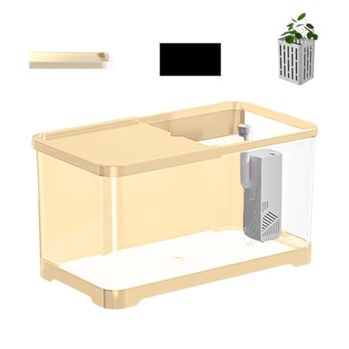 Aquarium-Kit | Kleines Aquarium, dekoratives Salzwasseraquarium-Set | Kreatives Fischaquarium mit Korb, vielseitige Aquarien für Quallen, Guppys, Garnelen, Goldfische von Nbhuiakl