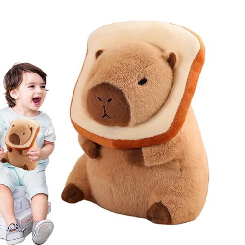 Nbhuiakl Capybara Stofftier | Capybara Kuscheltiere Plüschkissen - Entzückendes Capybara-Plüschkissen mit Abnehmbarer Kopfbedeckung, Capybara-Geschenke für Erwachsene, Kinder und Mädchen von Nbhuiakl