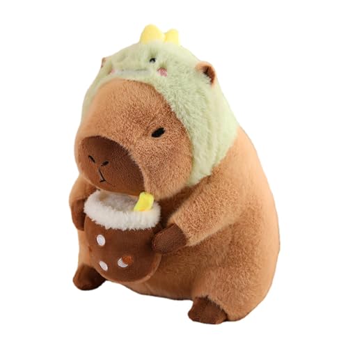 Nbhuiakl Capybara Stofftier - Plüschtiere Capybara Stofftier | Abnehmbare Kopfbedeckung, Bezauberndes Capybara-Plüschtier für Erwachsene, Kinder und Mädchen, weiche Tiere von Nbhuiakl