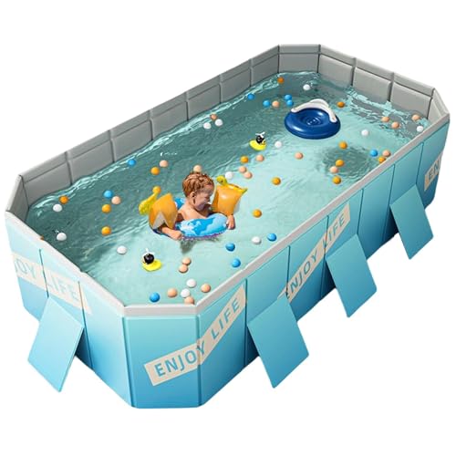 Nbhuiakl Faltbarer Hundepool, Freibad, Kinderpool, Faltbarer Pool, Sommerpool mit Halterung, aufblasbarer Pool, oberirdischer Pool für Outdoor-Abenteuer von Nbhuiakl