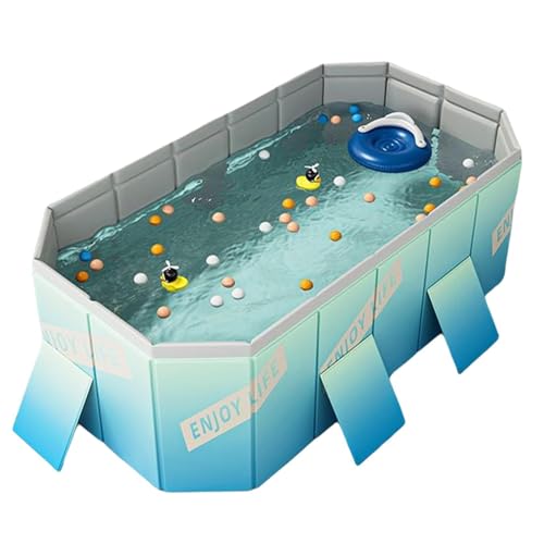 Nbhuiakl Faltbarer Hundepool, Freibad, Kinderpool, Faltbarer Pool, Sommerpool mit Halterung, aufblasbarer Pool, oberirdischer Pool für Outdoor-Abenteuer von Nbhuiakl