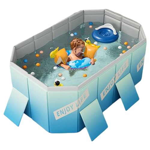 Nbhuiakl Faltbarer Hundepool, Freibad, Kinderpool, Faltbarer Pool, Sommerpool mit Halterung, aufblasbarer Pool, oberirdischer Pool für Outdoor-Abenteuer von Nbhuiakl