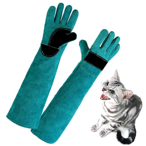 Nbhuiakl Handschuhe für Tierhandhabung, 45 cm, kratzfeste Schutzhandschuhe für das Training von Haustieren, dicke und Haustierfütterung, Schutzhandschuhe für Kleintiere von Nbhuiakl