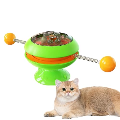 Nbhuiakl Katzenminze Spinner Ball Spielzeug - Katze Spinner Spielzeug Saugnapf Zahnbürste, Zahnen und Interaktive Funktionen, Lustiger Windmühle Spinner für Kätzchen von Nbhuiakl