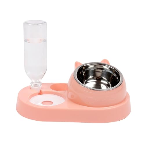 Set mit Futter- und Wasserschüsseln für Katzen, automatische Hundefutterspender | 2-in-1 Schwerkraft-Wasserbrunnen mit Futternapf für Haustiere, Schwerkraft-Trinkbrunnen für Tiere von Nbhuiakl