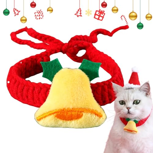 Weihnachten Katzen Halsbänder Weihnachten Krawatten für Katzen - Weicher und bequemer Winterkragen | Verstellbares Halsband, Weihnachtskatzenkostüm, Hundekleidung für Katze, Hund, Kaninchen von Nbhuiakl