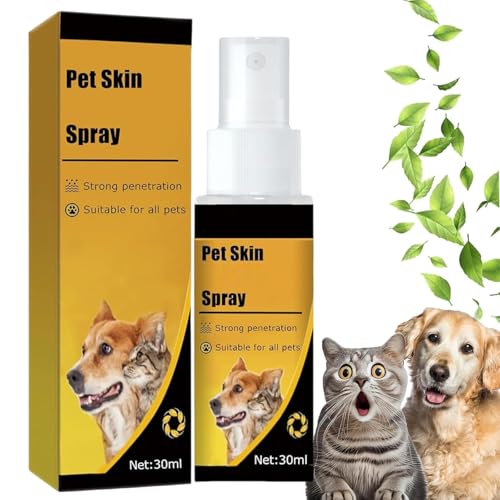 Nbzsmlkn Cassiel Pet, Cassiel Pet Skin Sprays, Cassiel Pet Spray Skin Für Hunde Und Katzen, Haustier-Hautspray, Natürliches Beruhigungsspray, Haustier-Hautpflegespray Für Alle Tiere (1 Stück) von Nbzsmlkn