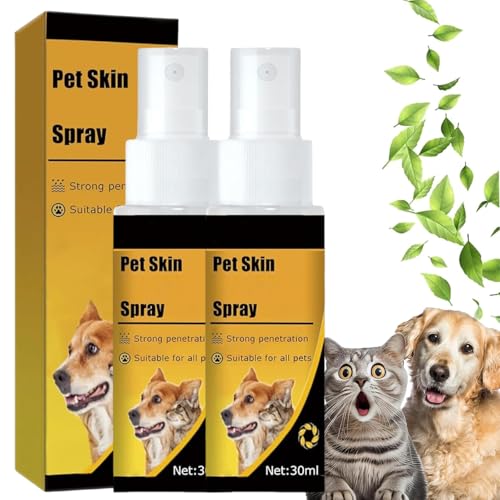 Nbzsmlkn Cassiel Pet, Cassiel Pet Skin Sprays, Cassiel Pet Spray Skin Für Hunde Und Katzen, Haustier-Hautspray, Natürliches Beruhigungsspray, Haustier-Hautpflegespray Für Alle Tiere (2 Stück) von Nbzsmlkn