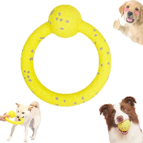 Nbzsmlkn Der Mellow Dog Calming Ball, Mellow Dog Calming Ball, Mellow Dog Calming Balls, Beruhigungsball Für Hundespielzeug, Kauball Für Hundespielzeug, Beruhigungsball Für Hunde (Ring,Gelb) von Nbzsmlkn