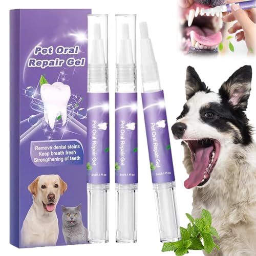 Nbzsmlkn Reparaturgel Für Die Mundgesundheit Von Haustieren, Muzzleglow Pet Oral Repair Gel, Pet Oral Repair Gel, Pet Oral Restoration Gel, Petdentify Pet Oral Repair Gel (3 Stück) von Nbzsmlkn