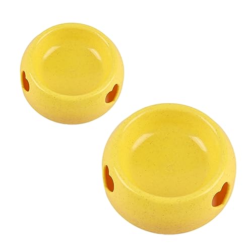 Nchdewui 2 Pièces Gamelle Chat, Gamelle Pour Chien Et Chat, BOL Chat Pour la Nourriture et L'eau Pour Petit Gros Chats (Jaune) von Nchdewui