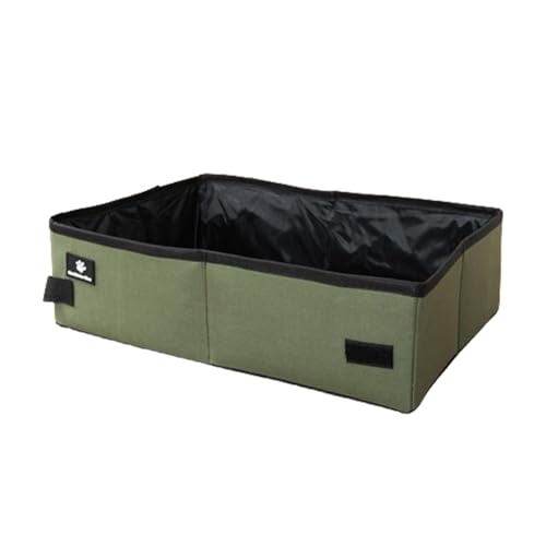 Nchdewui Faltbare Katzentoilette, Tragbare Katze Reisetoilette, Leichte Und Einfache Reinigung, Katzentoilette für Indoor Outdoor Zuhause Camping Reisen, 50x40x11cm (green) von Nchdewui