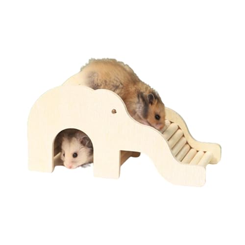 Nchdewui Hamster Holzhaus, Hamster-Kletterleiter, Hamster Versteck Holz Mit Leiter, Haus Holz Zubehör für Hamsterkäfig Meerschwein Zwerghamster (22 * 11 * 11) von Nchdewui