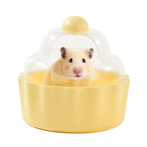 Nchdewui Hamster-Sandbad, Hamster-Ecktoilette, Runde Haustier-Sandbox, Transparentes Acryl-Sandbad, Geeignet Für Hamster, Ratten, Lemminge, Kleintiere (Yellow) von Nchdewui