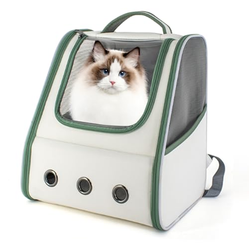 Nchdewui Haustiere Rucksack Transporttasche, Tragbare Und Faltbare Katzentasche, Haustiere Reisen Atmungsaktive Rucksack, Katzenrucksack Mit Fenster Ür Kleine Hunde Und Katzen (green) von Nchdewui