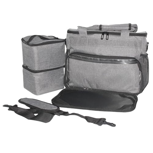 Nchdewui Hunde Reisetasche, Haustier-Reisetaschen Mit 2 Futterbehältern, Tragetasche Hund, Hundetasche Für Die Mitnahme Von Tiernahrung (Schüssel Nicht Im Lieferumfang Enthalten) (Grey) von Nchdewui