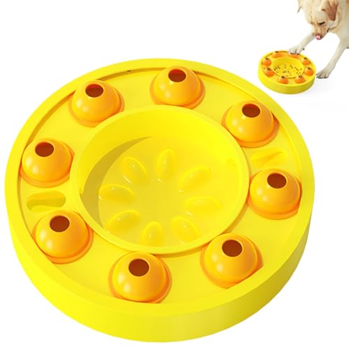Nchdewui Hundespielzeug Intelligenz, Interaktives Spielzeug für Hunde, Intelligenzspielzeug Hundenapf Katzen Fressnäpfe, Leckerli-Spender für Kleines Mittelgroßes Hunde (Yellow) von Nchdewui